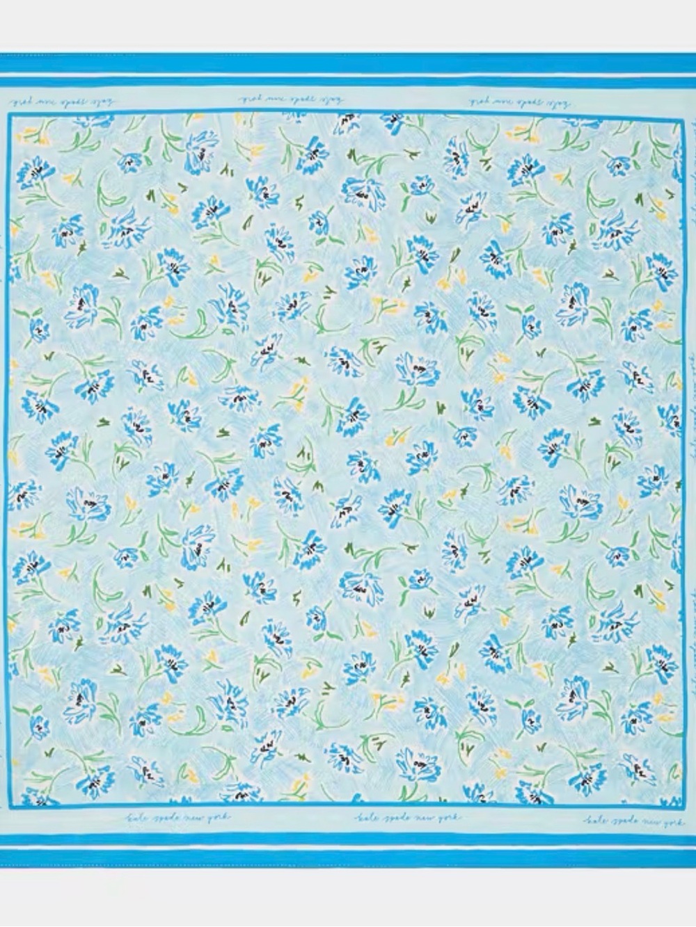 kate spade Blue Floral Tossed Throw with Yellow Accents
